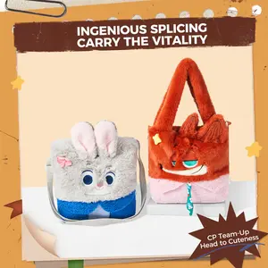 Disney Zootopia Series Patchwork Tote Bag - Cute Plush Bag, a Christmas Gift for Girls, Anime Merchandise