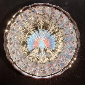 Silver Peacock Glow-in-the-Dark Artisan Porcelain Teacup