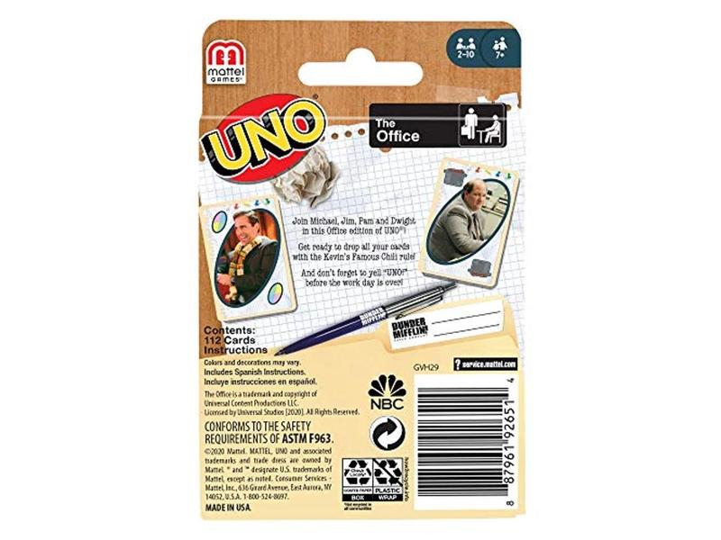 UNO: The Office ?UNO Card Game with 112 Cards & Instructions, Gift for Kid, Adult or Family Game Night, Ages 7 Years & Older???? Mattel, Inc.