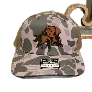 Richardson Bird Dog 3.0 Trucker Hat Hunting Ball Cap 112 Curved Bill Snap Back Duck Camo & Woodland Safety Orange for Outdoor Enthusiasts
