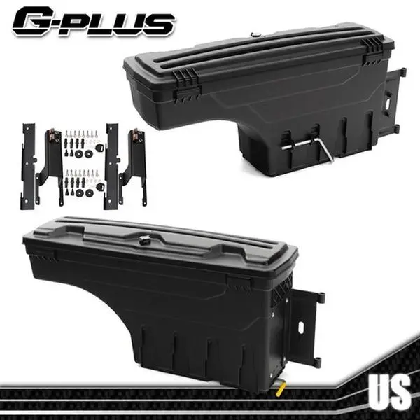 G-PLUS Upgraded 1-Pair Useful Box Truck Bed Storage Toolboxes with Locking System, Car Exterior Accessory Fit for 17-20 Ford F-250 F-350 Super Duty