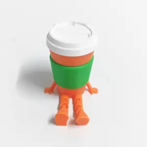 Mini Coffee Cup Desk Ornament, Fun Table Decor for Coffee Lovers, Unique Small Figurine, 3D Printed Model Xinghao