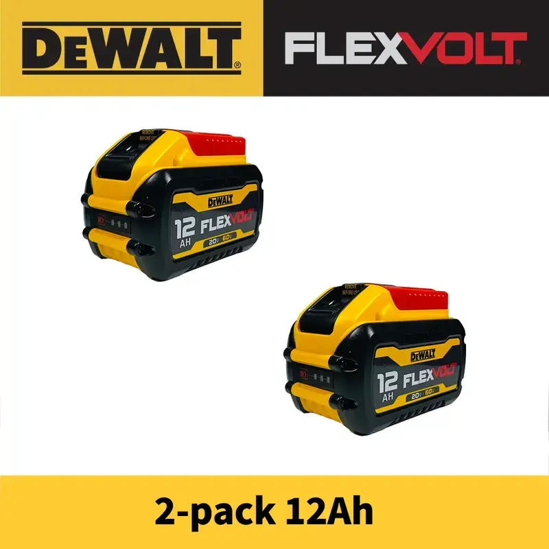DEWALT DCB612 12Ah Capacity FLEXVOLT 20V/60V MAX Lithium-Ion 3-Pack Battery, Auto Switch, 3-LED Fuel Gauge, Cordless Power Source for Saws, Grinders, Compatible Tools & Cordless Tasks