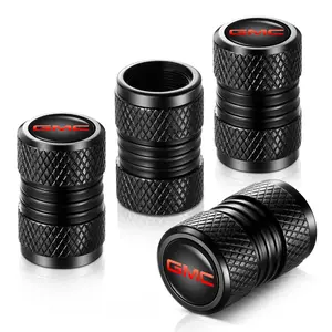 Tire Valve Stem Caps, Fit for GMC Series Stem Cap Universal Car Air Cover Car Accessories for Cars, SUV, Truck, Motorcycles 4pcs （Black）