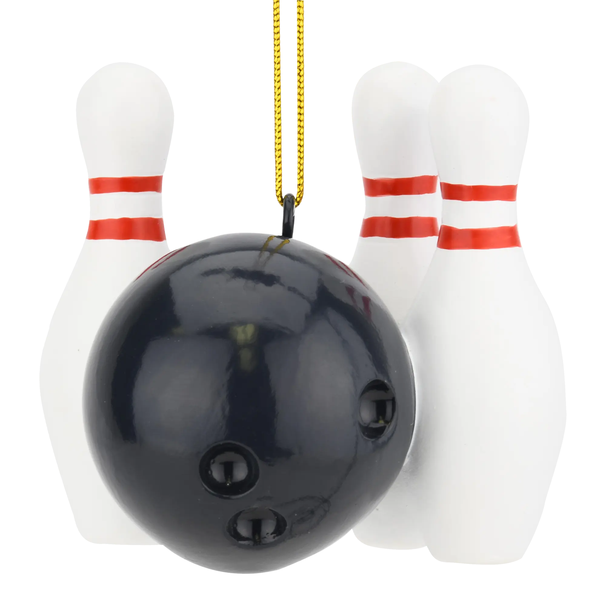 Tree Buddees Bowling Ball and Pins Christmas Ornaments Hand-Painted Resin Party Decor 2.5 x 3 Inches Holiday Decoration