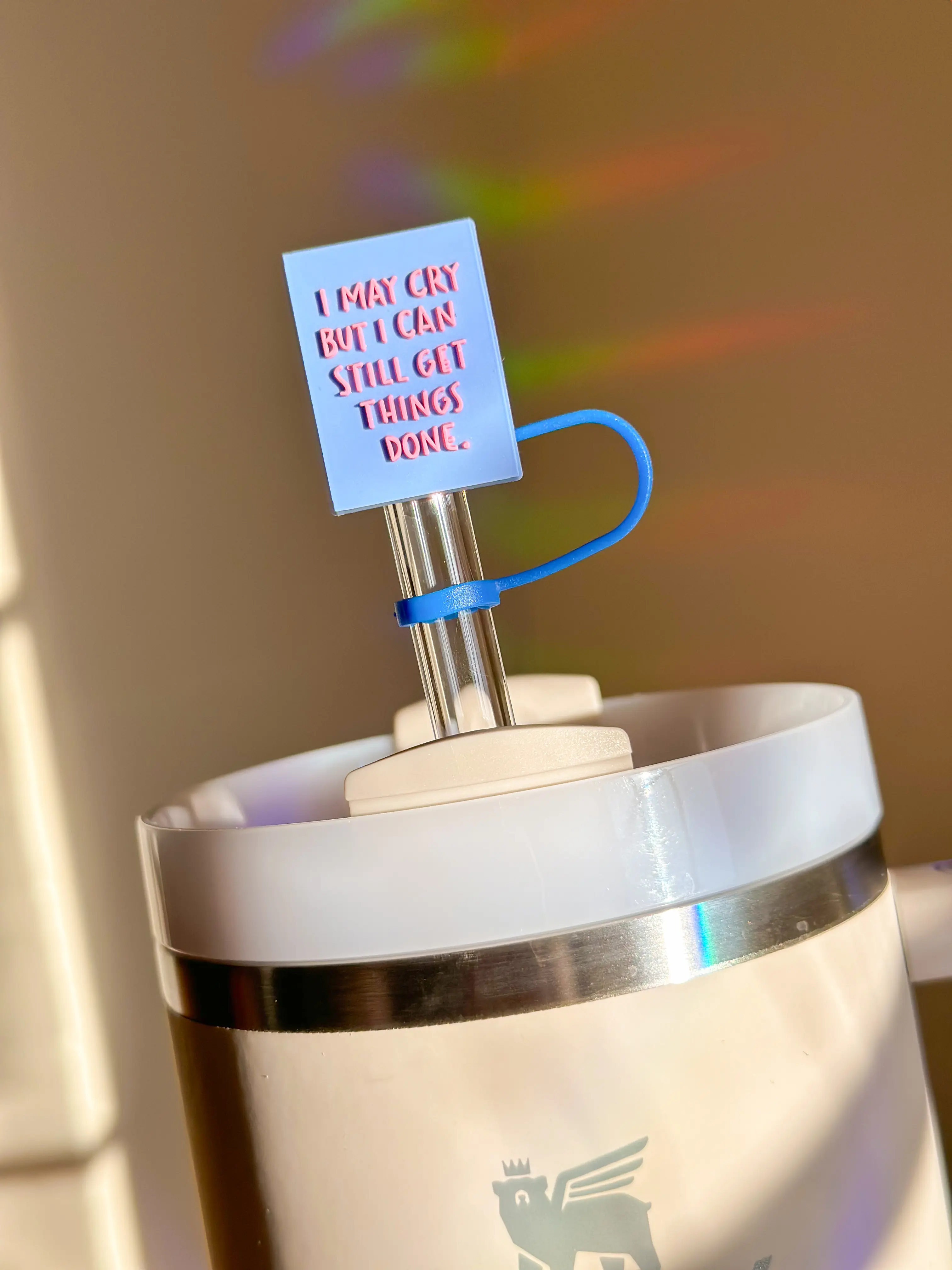 I May Cry A Lot Straw Topper - Fits up to a 10mm Straw - Made from food grade silicone
