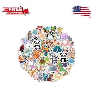 100 PCS Water Bottle Stickers Waterproof Vinyl Animal Stickers