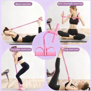 Multi- functional Pedal Resistance Band Trainer- Portable Foot Pedal Fitness Equipment Home Gym Full Body Workout Machine, Exercise Sit-ups, Yoga, Abdominal Training