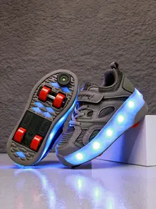 Breathable Mesh Inline Skates, Four-Wheel Roller Shoes, Adjustable LED Light-Up Sneakers, USB Charging, Detachable Wheels, Skating Shoes, Shoes With Wheels