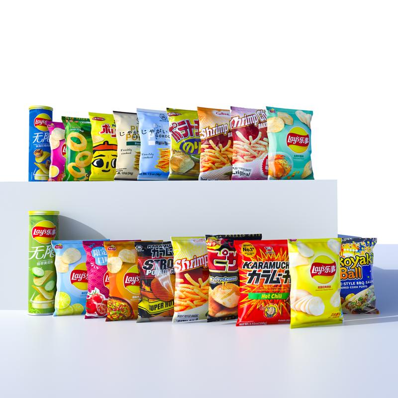 Bite Me Asian Snack Box - 15 Items Including 4 Candies 4 Cookies 3 Chips  1 Beverages 3 Bakery goods Perfect for Family Gatherings - Brownies