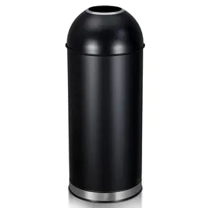 【GARVEE】17 Gal/65L Open Top Commercial Grade Trash Can in Brushed Stainless Steel, Durable Waste Bin Ideal for Home, Office, Restaurant, Restroom, and Kitchen Use