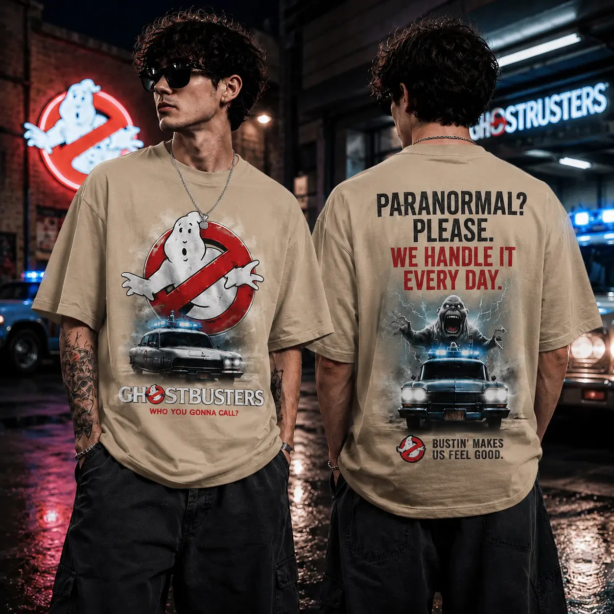Ghostbusters Ecto-1 Graphic T-Shirt Ghostbusters Merch Present For Horror Fans