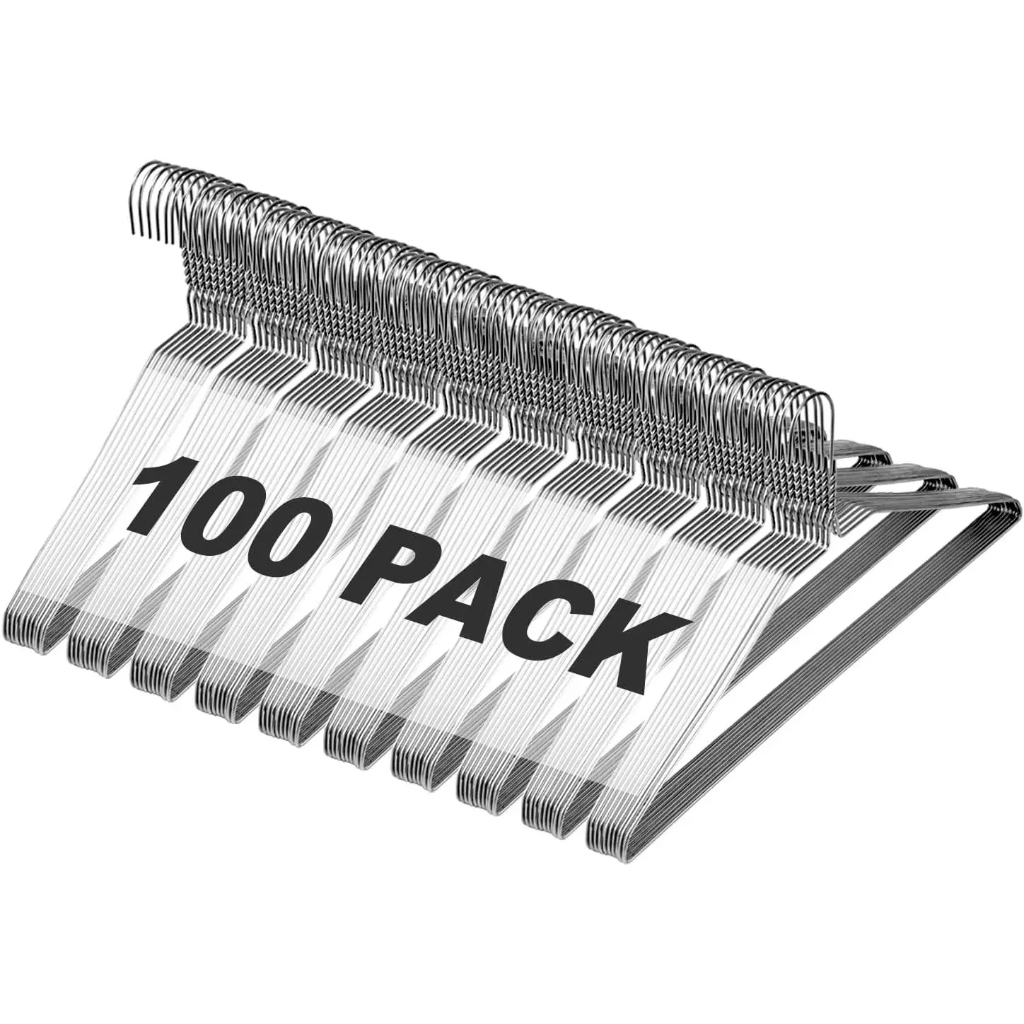 Adult Hangers 100 Pack Clothes Coat Metal Hanger Wire Hangers, Bulk Hangers Slim Hangers Space Saving Cheap Dress 16 Inch 12 Gauge Ultra Thin Clothing Hangers for Dry Cleaners or Home