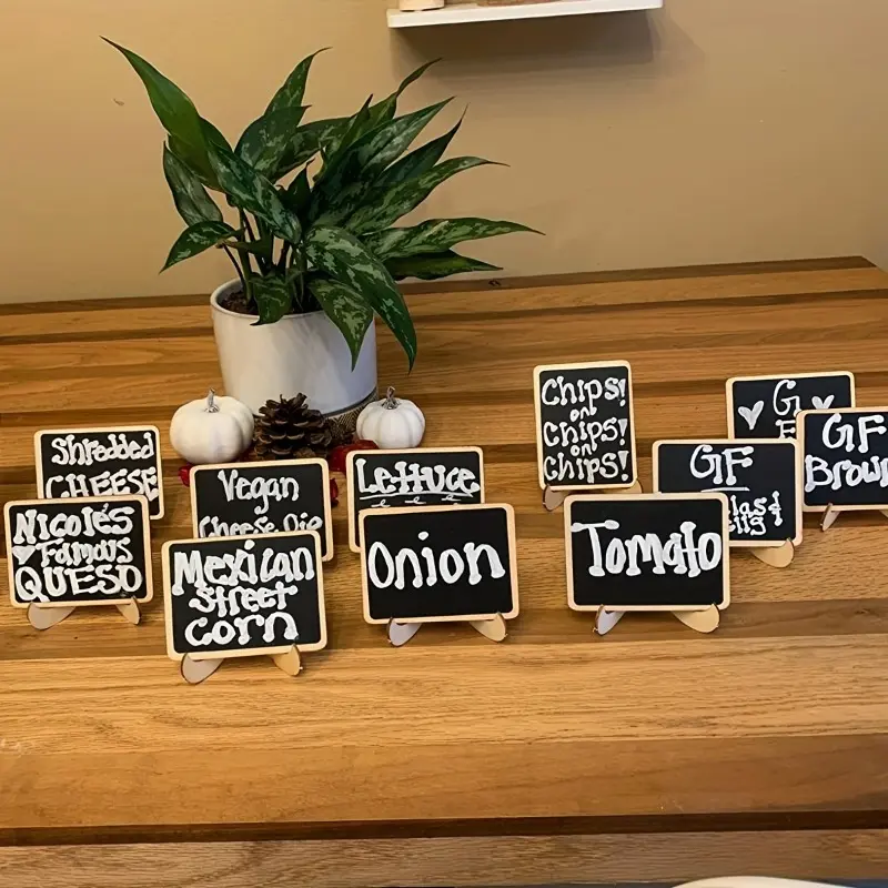 Mini Blackboard Signs with Stand - Party Buffet Food Signs, Table Numbers, Card Displays, Weddings, Buffets