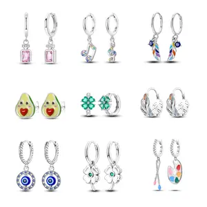 MULA Luck & Faith Series Silver-Plated Women's Earrings - Religious Motif Earrings, Stylized Hoops, Studs, Drop Styles with Good Luck Symbols, Life-Inspired Designs, Stylized Earrings