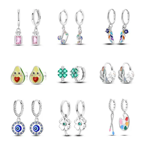 MULA Luck & Faith Series Silver-Plated Women's Earrings - Religious Motif Earrings, Stylized Hoops, Studs, Drop Styles with Good Luck Symbols, Life-Inspired Designs, Stylized Earrings