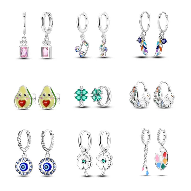 MULA Luck & Faith Series Silver-Plated Women's Earrings - Religious Motif Earrings, Stylized Hoops, Studs, Drop Styles with Good Luck Symbols, Life-Inspired Designs, Stylized Earrings