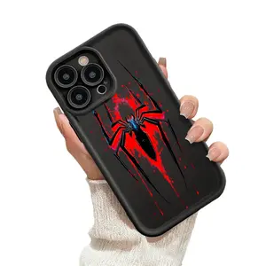 Dark Spider Web Phone Case Gothic Blood Drip Style for iPhone 17 16 15 14 13 12 11 Plus Pro Max. c2
