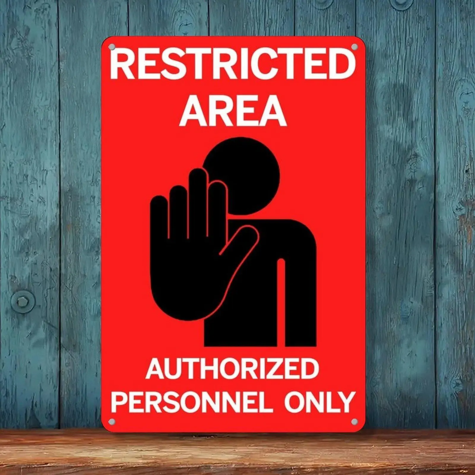 Restricted Area Authorized Personnel Only Red Warning Vintage Tin Sign 8x12in Factory Workplace Safety Wall Decor Metal Tin Sign