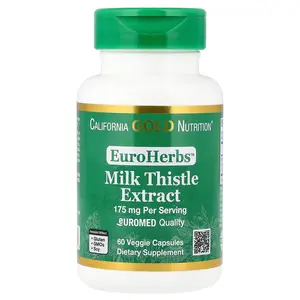 California Gold Nutrition EuroHerbs, Milk Thistle Extract, Euromed Quality, 175 mg, 60 Veggie Capsules