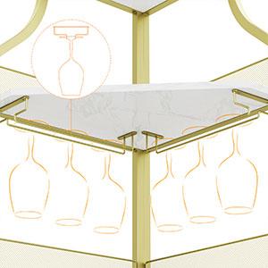 GARVEE Wine Bar Cabinet: Stylish MDF with Iron Legs, Ample Storage, Removable Racks, and Convenient Drawer for Easy Assembly and Organization of Your Wine Collection.