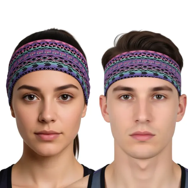 RAVEbandz The Pro Aztec Print Wide No Slip Headband, Elastic Sports Hairband for Workout, Running, Yoga, Gym & Daily Wear, Sweat Wicking Athletic Hair Band Headbandz