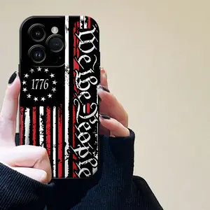 1776 Flag Theme Pattern Phone Case, Soft Silicone,Fully Protected and Shockproof Cover For iPhone 17 16 15 14 13 12 11 Pro Max X Plus Air Y2k American