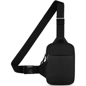 Simptech Mini Crossbody Sling Bag Chest Bag Dual Pocket Water Resistant Fanny Pack for Men Women Running Travelling