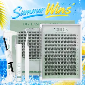 YOULUCK Venus Lash Extension Kit with Glue, Remover, and Tweezer for Beginners - Soft & Fluffy Texture, Gentle Long-Lasting Glue, Comfortable Fit, Easy At-Home Application