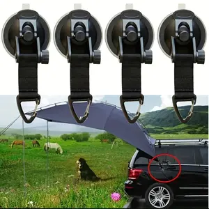3pcs Car Tent Suction Cups Buckle Side Round/Triangular Awning Anchors Outdoor Camping Tent Suckers Anchor Securing Hook RV Awnings Accessories
