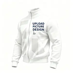 Men's Subtle Geometric Print Zip-Up Bomber Jacket Minimalist Casual Track Jacket