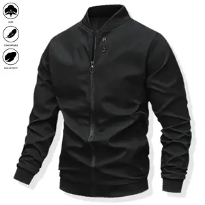 Men's stylish zip-up winter jacket, suitable for cold weather, winter clothing, men's fashion full-zip jacket, perfect for casual, gym, and outdoor activities