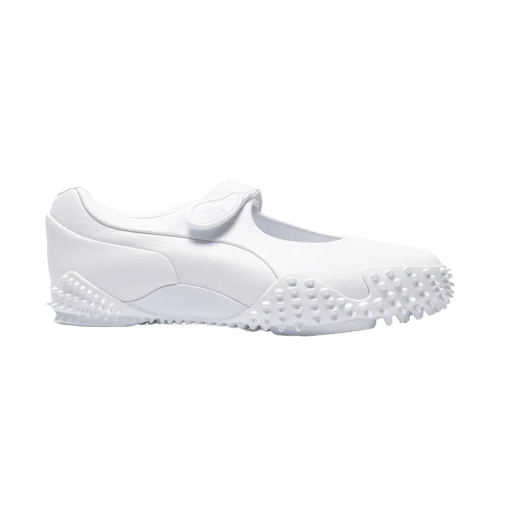 PUMA Womens Mostro Fey Leather Slip On Sneakers Shoes Casual - White