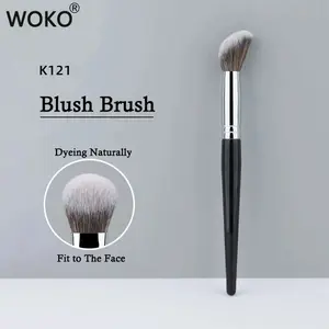 Nova Glam Essentials Cream Blush Brush – Stippling Synthetic Bristles & Wood Handle for Fingertip-Like Blush, Bronzer & Powder Application