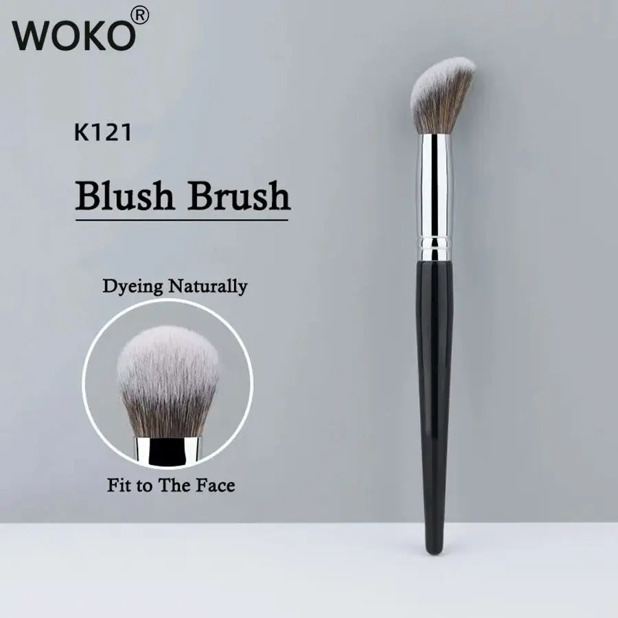 Nova Glam Essentials Cream Blush Brush – Stippling Synthetic Bristles & Wood Handle for Fingertip-Like Blush, Bronzer & Powder Application