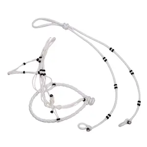 Charros Original White Halter Bosal/Rienda Set