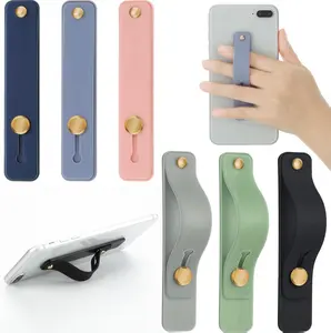 6 Pieces Phone Grip Holder Cell Phone Grip Strap Telescopic Finger Strap Stand Universal Finger Kickstand for Most Smartphones Soft Colors