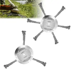 Weed Wacker Replacement Heads,Steel Wire Trimmer Head,Duty Weed Brush Cutter Attachment for Electric & Cordless String Trimmers,ldeal for Grass,Moss & Rust Removal.
