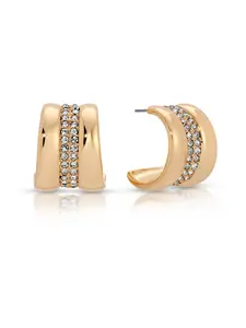 Pave Center Hoops Tear Drop Earring Gold Earrings