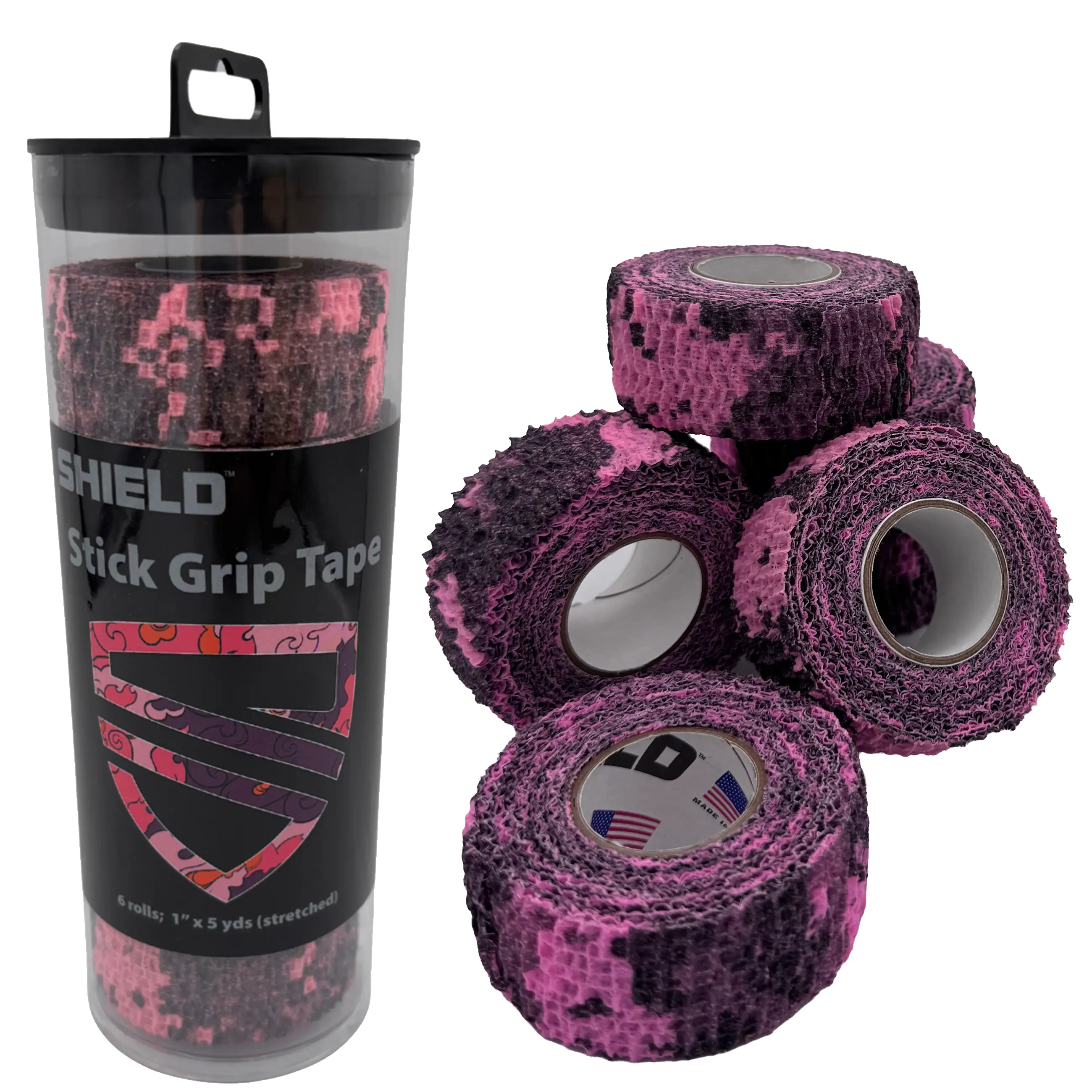 SHIELD Drum Stick Tape for Standard Drumsticks - 6 Pack (1 Inch x 5 Yds) - No Residue, No Tape Smell - Eliminate Hand Fatigue, Blisters & Drum Wax - Easy Rip, High Grip, Made in USA