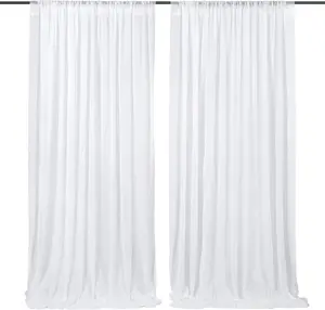 White Backdrop Curtains 10ft x 10ft Chiffon Photo Drapes for Wedding Birthday Parties Baby Decorations 2 Panels 5ft x 10ft