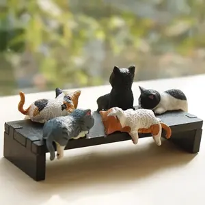 2026 Mini Cat Table Statue Set of Five, Multi Pose Cute Cartoon Cat Accessories, Beauty Room and Stylish Home Decoration Accessories, Office Stationery Accessories, Colleagues Mini Gifts