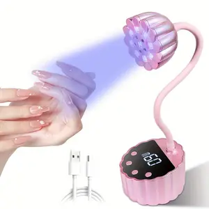 Mini UV Nail Lamp for Gel Nails, Quick-Curing Goose Neck Design, Rechargeable LED Dryer with 4 Timer Settings and Auto Sensor for Salon or DIY Use