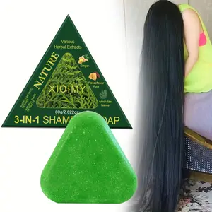 Anti-Frizz Hair Soap Shampoo, Plant-Based Formula, Cleansing, Nourishing Mix, Root Strengthening, Wash Every 7 Days, No Falling Out, Overnight Use