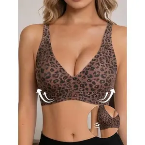 Womens Seamless Bra No Underwire Comfort Push Up Bras Buttery Soft Wireless Bralette Full Coverage Sport Everyday Bra,Wire-free push-up bra, seamless low-cut bra, comfortable support