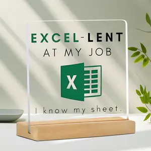 Acrylic Desk Decor Sign, Acrylic Plaque Sign, Office Home Decor, Fun Accountant Gift Idea, Excel Lover Present, Office Colleague Appreciation, Friend Accounting Decoration