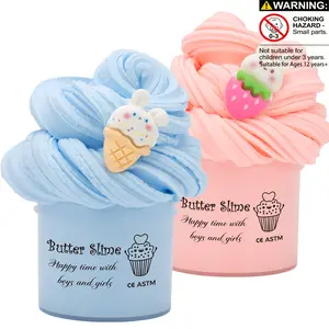 70ML Cute DIY Scented Butter Slime Kit, Fluff Slimes, Super Stretchy Non-Sticky Slime Putty for Kids, Birthday Gifts Christmas Party Favors for Girls Boys, Fun Sensory Toys