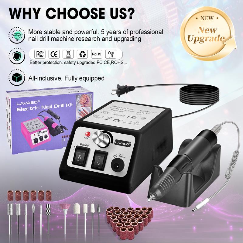 Professional Nail Drill 35000RMP Electric Nail File Nail Filer Electric E Filer for Nails, Nails Drill Kit with Nail Drill Bits and Sanding Bands and for Acrylic Nail Gel Nail Manicure Pedicure