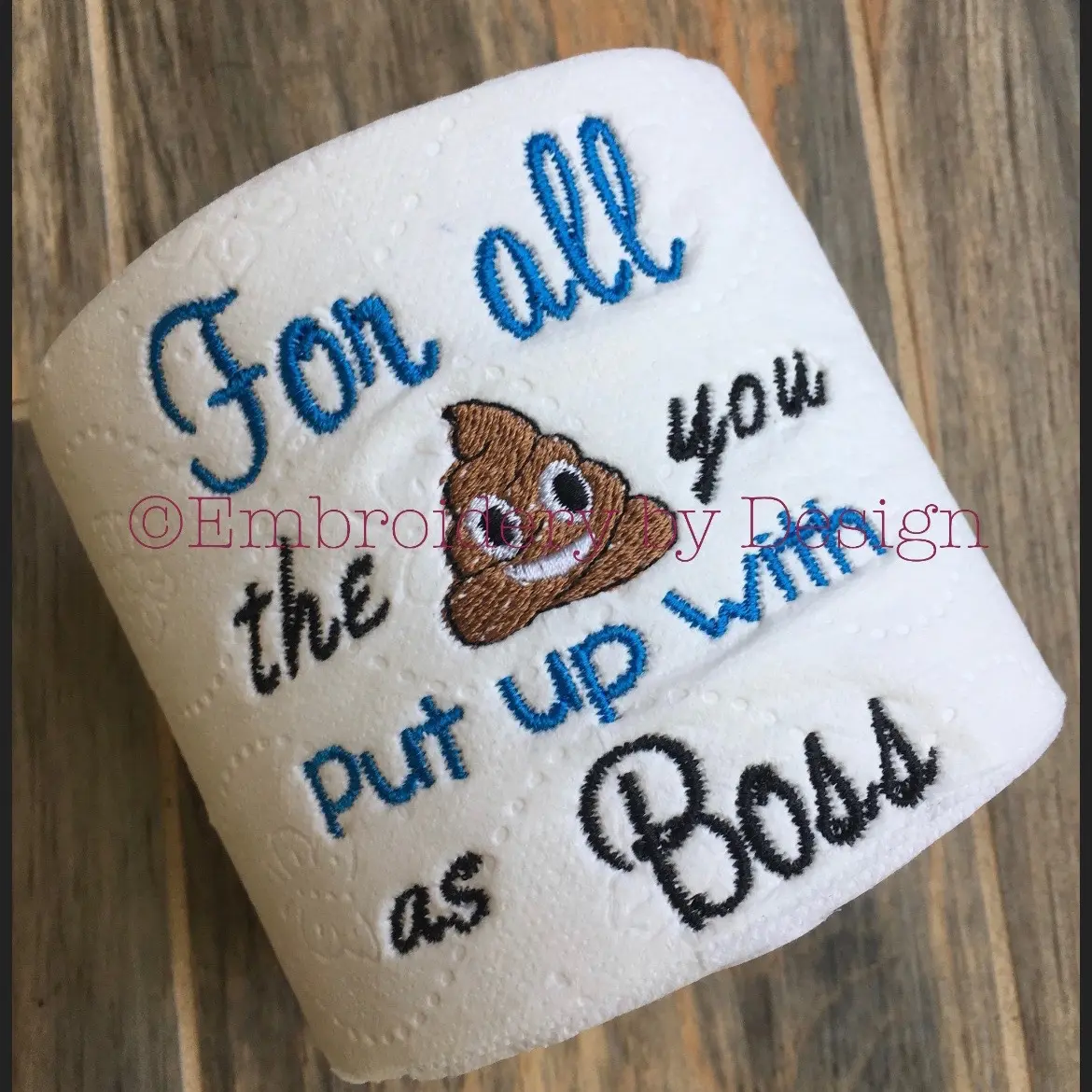Boss gift for Boss Day, Embroidered toilet paper, Funny Gift, Funny Boss Gift Birthday