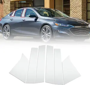 6pcs Chrome Silver Side Door Window Pillar Posts Cover Trim Compatible with Chevrolet Malibu 2016-2023,Window Center Pillar Decorative Decals